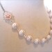 Bridesmaids Jewelry Asymmetrical Wedding Necklace Blush pink Flower Pearls necklace Wedding Jewelry whimsical boho chic vintage style