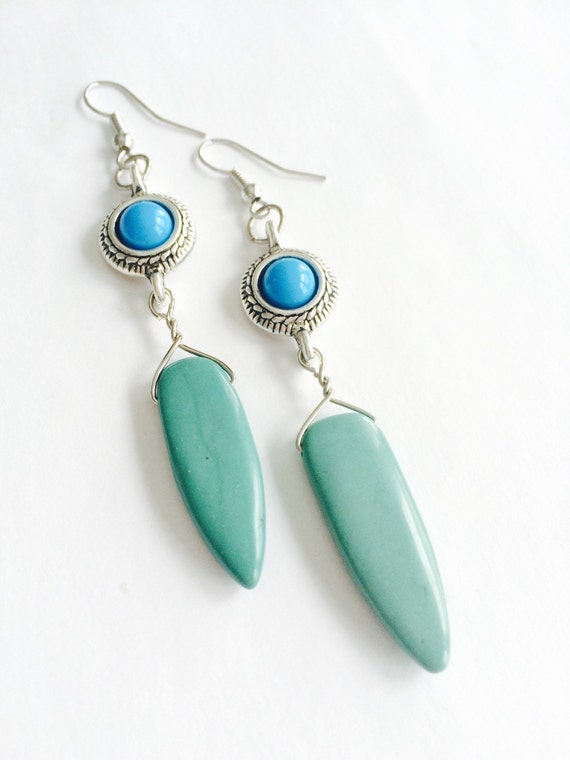 Items similar to Magnesite Dangle Earrings on Etsy