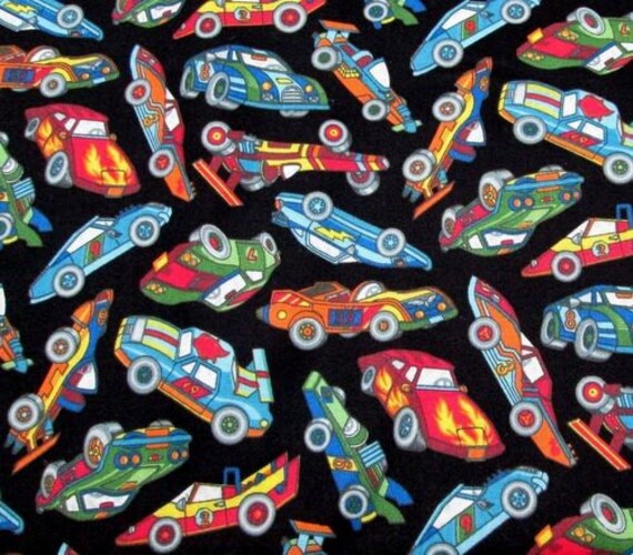 Items similar to RACE CAR Fabric Nascar RACING Hot Rod Toss on Etsy