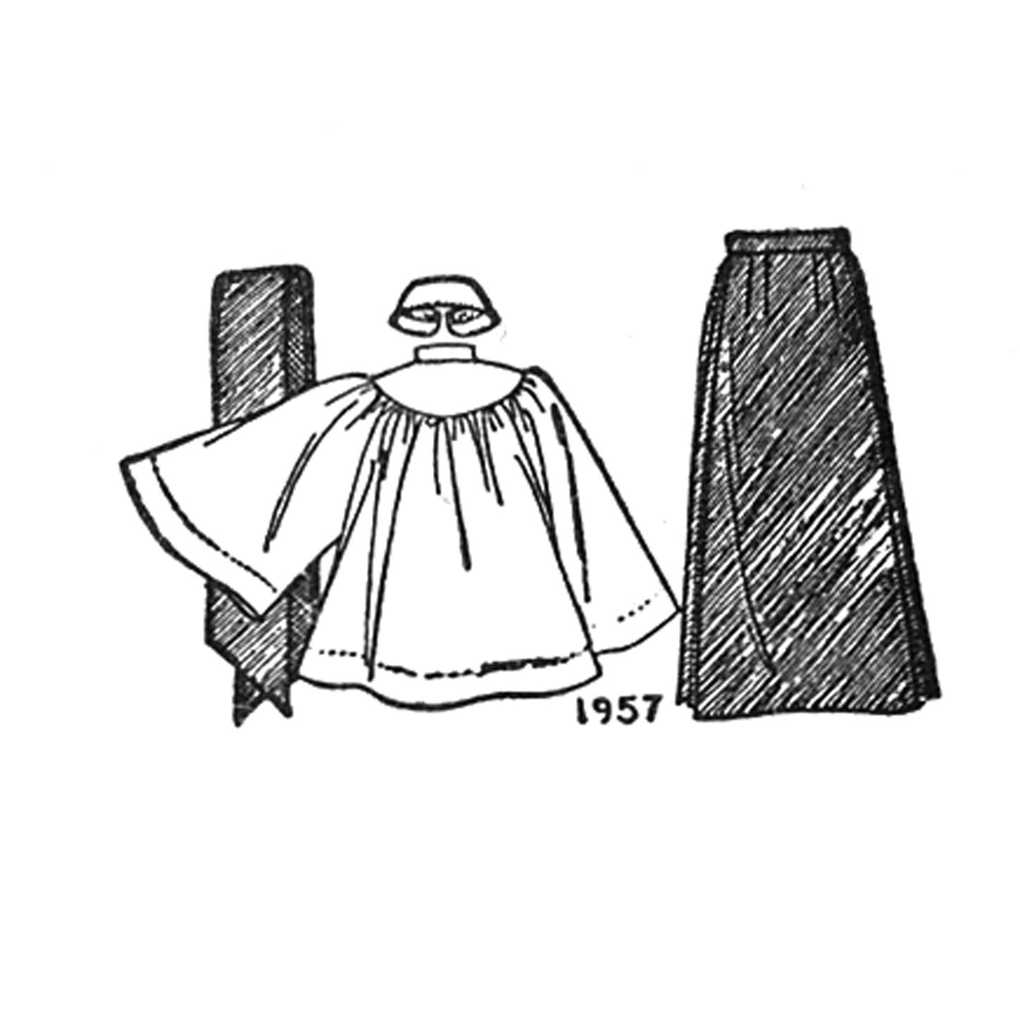 Childrens Choir Robe Pattern Chest 26 28 McCalls 1957 Yoked