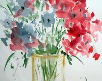 Floral Print of original watercolor painting, watercolor art, watercolor print, watercolor flowers, flower art, still life, flower painting.