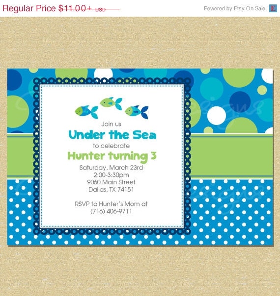 ON SALE Under the Sea Birthday Invitation - Any Age Il_570xn