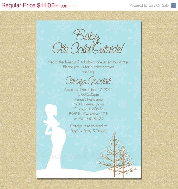 ON SALE Baby It's Cold Outside...Winter Wonderland Baby Shower Invitation (Neutral - Boy/Girl) Il_570xn