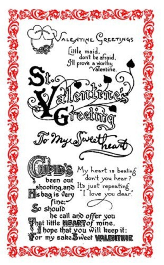 Valentine's Day Greetings St. Valentine // Clear stamps