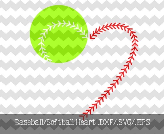 Download Baseball/Softball Heart .DXF/.SVG/.EPS Files for use with your