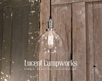 Clear Glass Dome Shade Pendant Lighting – 8 Inch