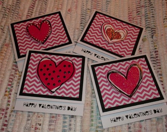 Items similar to Mini Valentines Cards Set of 10, Handmade on Etsy