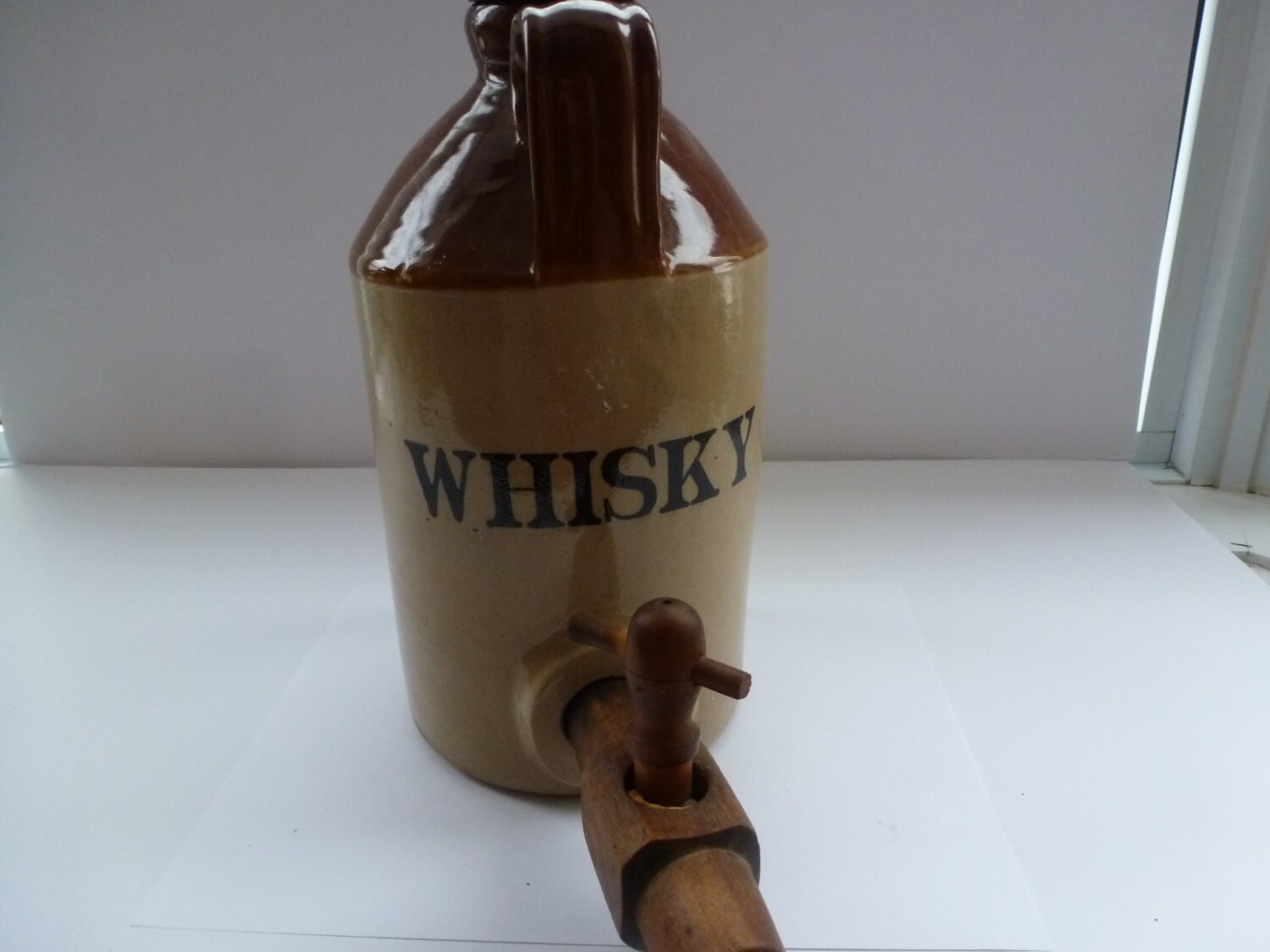 Pearsons of Chesterfield Whiskey Jug with a Wooden Spout Old English