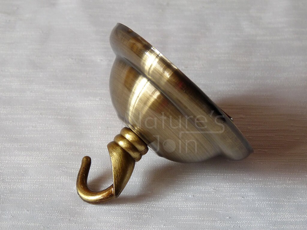 Ceiling Canopy Mounting Kit Antique Brass Hook max load
