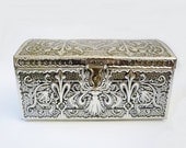 Vintage Silver Tin Chest Box