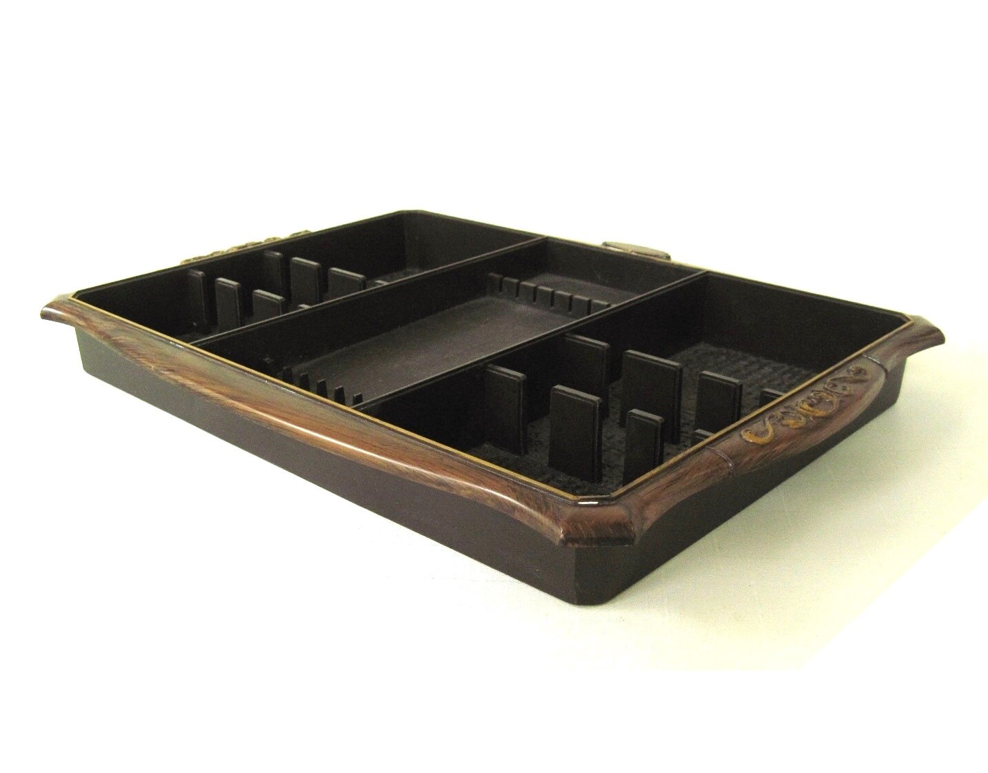 Brown Flatware Organizer Silverware Tray Plastic Oneida