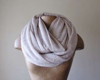 IVORY and WHEAT Infinity Scarf - Chunky Scarf - Oversized Earthy Circle Scarf - Winter Snood
