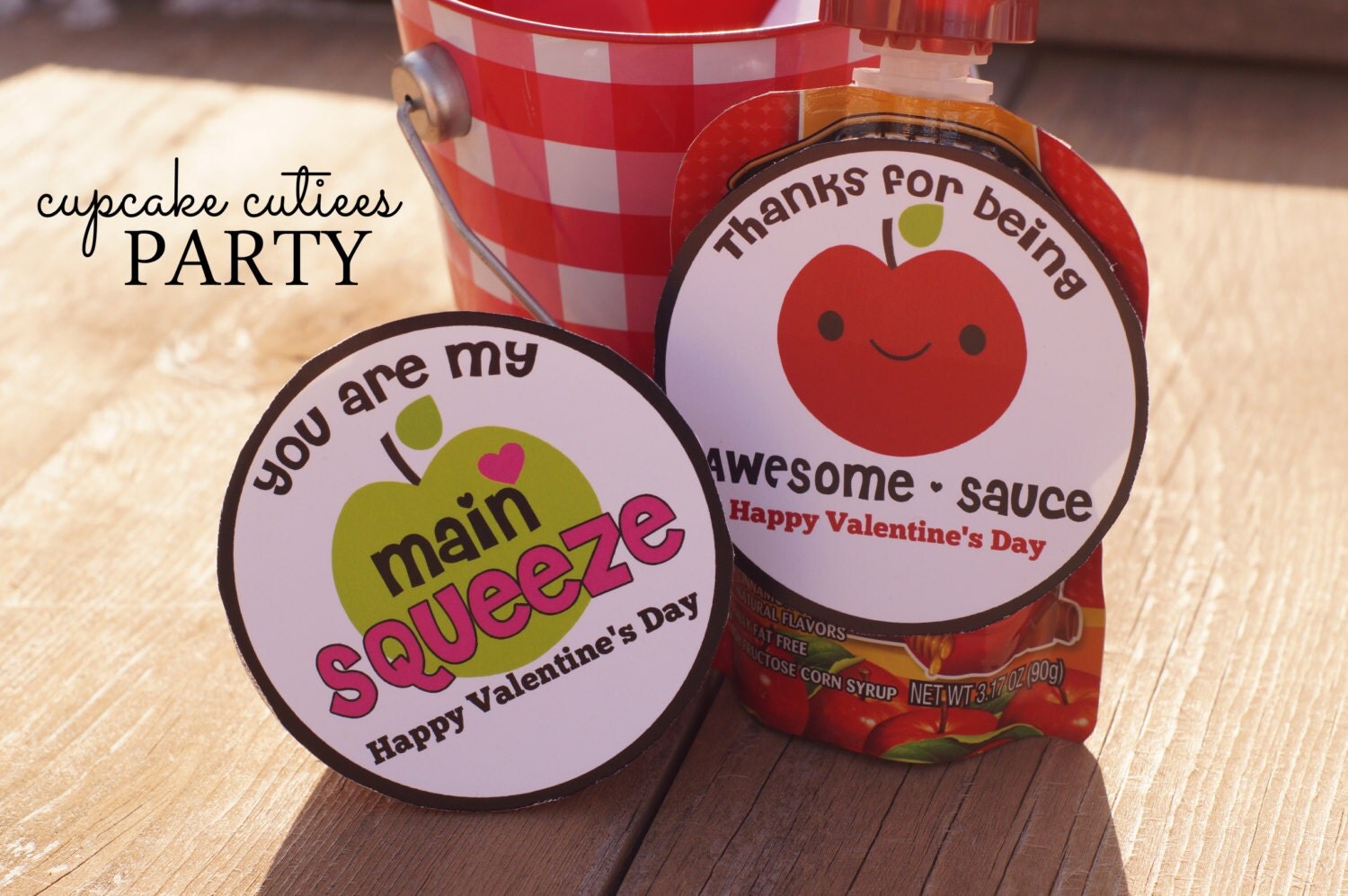 Applesauce Love Valentine DIY Craft Round Cups Craft