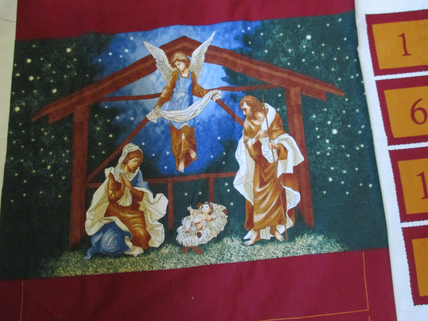 Nativity Advent Calendar Panel Christmas Fabric Last Piece
