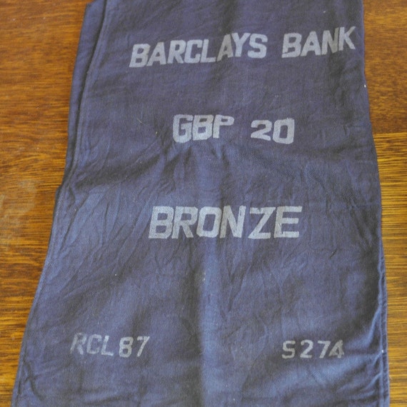vintage barclays bank coin bag by fisfinds on Etsy