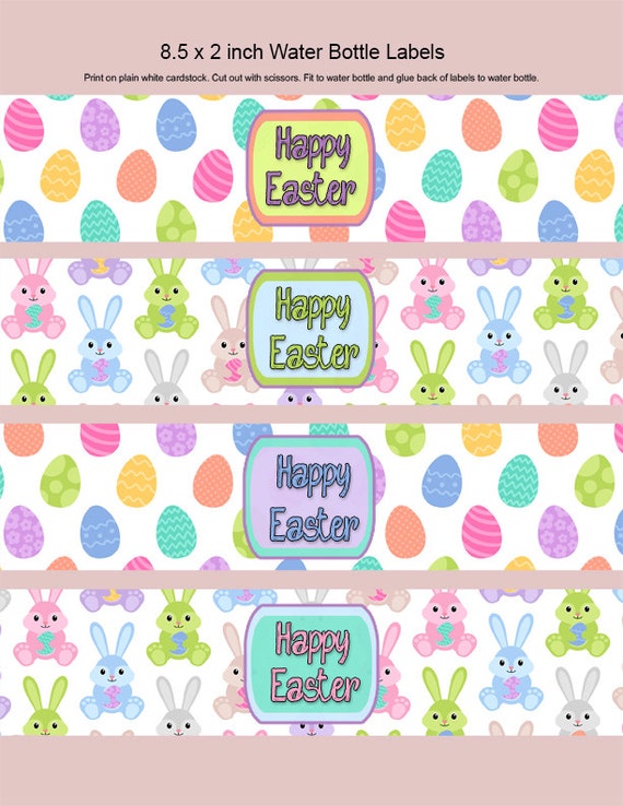 Easter Water Bottle Labels Easter Napkin By MoonLitPrintables