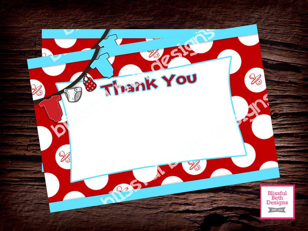 SEUSS THANK YOU Dr. Seuss Printable Thank You Notes Instant