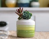 Lime Green Ombre Hand Carved Ceramic Vase Planter - Modern Home Decor - Ready to Ship Lime Green Ombre Hand Carved Ceramic Vase Planter - Modern Home Decor - Ready to Ship