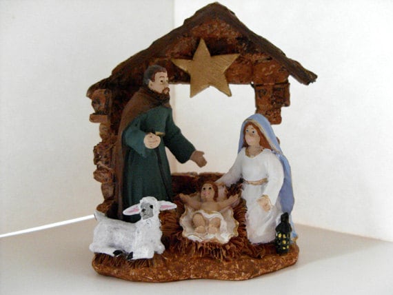 Nativity Scene Ornament Miniature nativity scene holy
