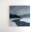 Winter Stream Oil Painting - 8 x 8
