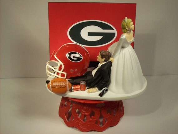 College Football Helmet BULLDOGS Funny Wedding Cake