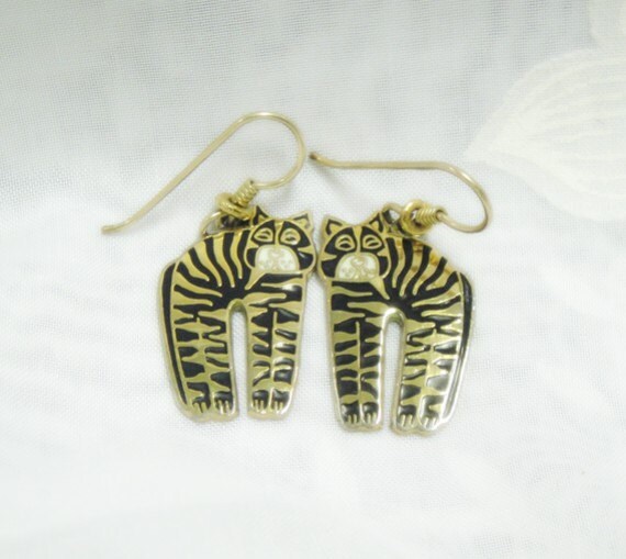 Laurel Burch JUNGLE CAT Earrings Retired Design and