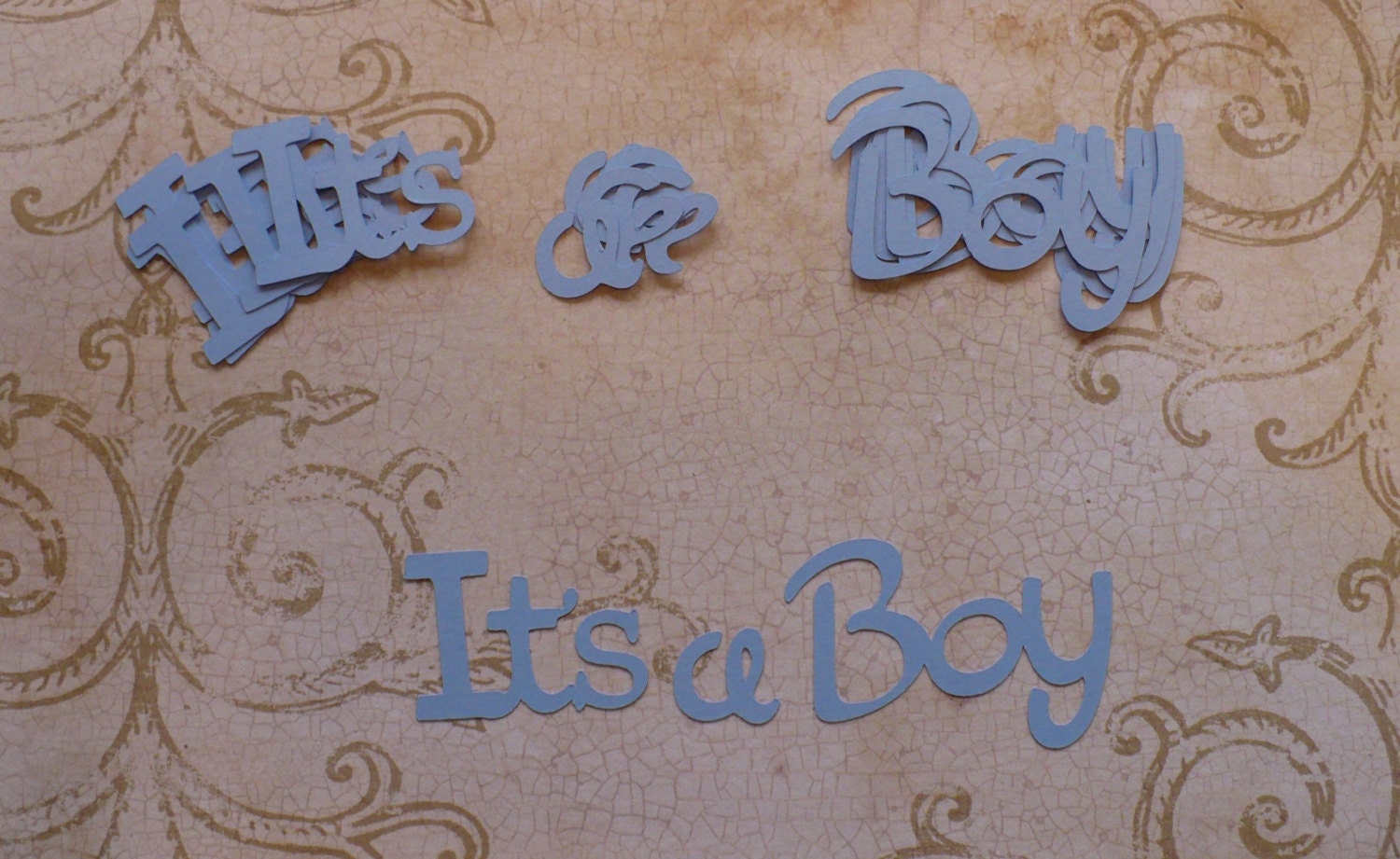 Die Cuts It's A Boy words / phrases Blue cardstock 4 card