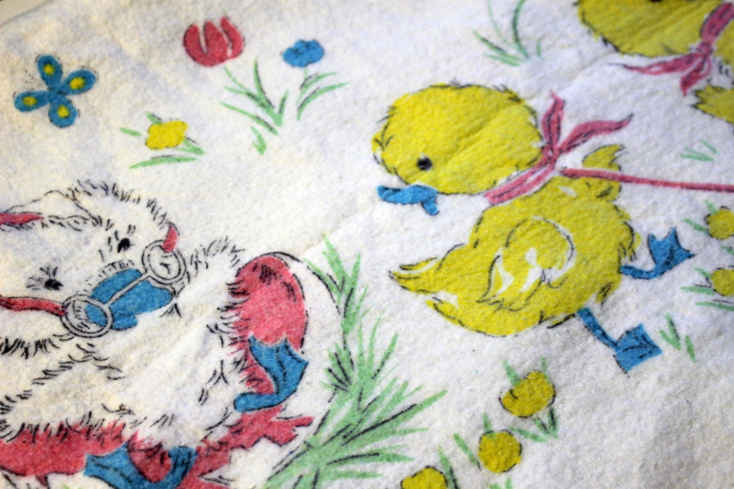 Vintage Yellow Duck Baby Blanket by rerundesign on Etsy