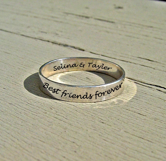 Best friends ring 3.5 mm personalized ring mothers ring