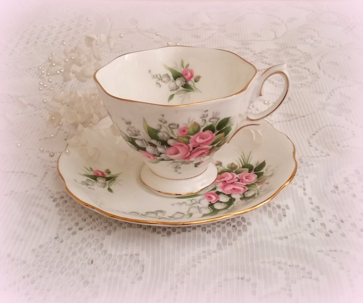 Royal Albert Lily Of The Valley Tea Cup And Saucer Lily Of