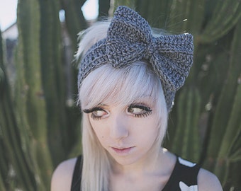 Persephone - Handmade Crochet Bow Headband