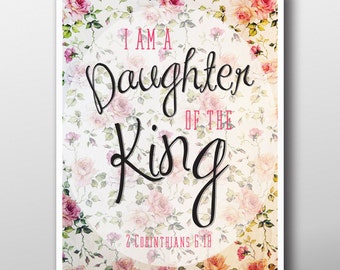 Daughter Of The King | Art Print | 8 x 10 inch | Wall Decor | Typography