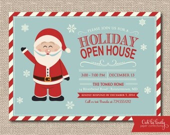 ideas congratulatory dinner Holiday Open Party Christmas Invitation Invitation House Ch ristmas