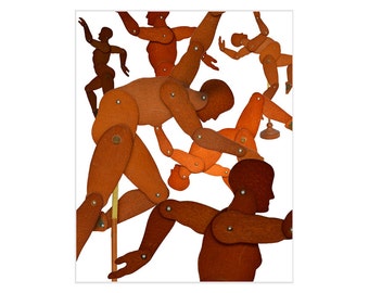 mannequin mannequins abstract modern dance 8x10 PRINT by Elizabeth Rosen