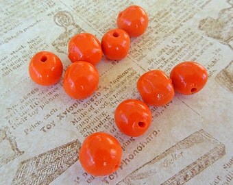 Polymer Clay Beads, Orange Beads, Round Beads, Polymer Clay Supplies, Polymer Clay Jewelry, Custom Polymer Clay, Fall Colors, Halloween Bead