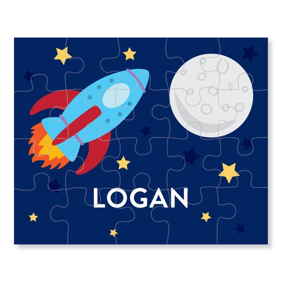 Personalized Puzzle for Boy - Spaceship Puzzle / Rocket Puzzle - Personalized Kids Puzzle Il_570xn