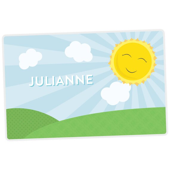 Personalized Placemat for Kids - Sunshine Personalized Placemat - Custom Placemat - laminated, double-sided Il_570xn