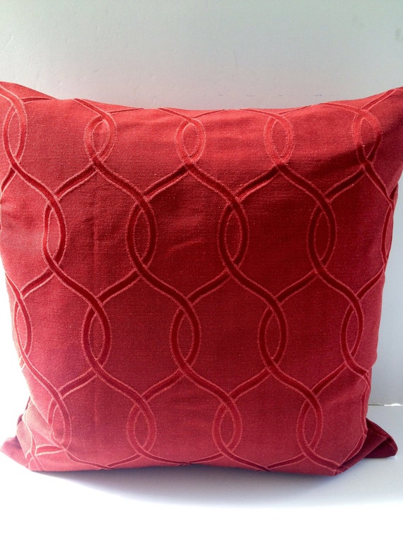 Solid Geometric Brick Red 20X20 Throw Pillow Toss by PillowChix