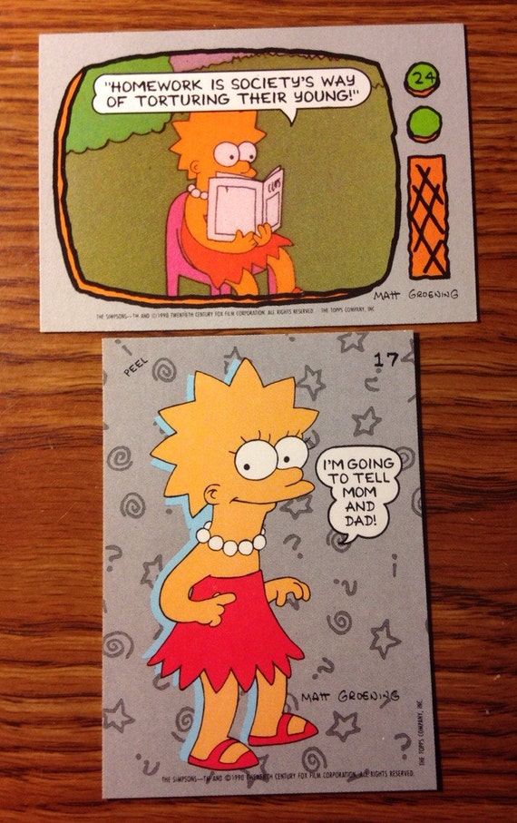 LISA SIMPSON 1990 Topps the Simpsons Trading Card & by