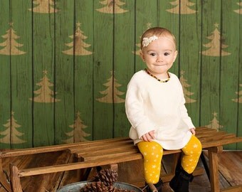 5ft x 5ft + Photography Backdrop - O Christmas Trees Backdrop, Christmas Backdrop, Holiday Backdrop, Wood Backdrop