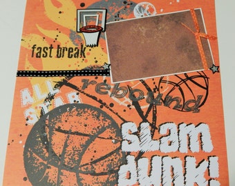 12x12 Premade Scrapbook Layout- Basketball