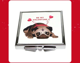 Carolines Treasures VHA3002PTHD Happy Valentines Day Pug Pair of Pot Holders, 7.5 x 3 x 7.5 in