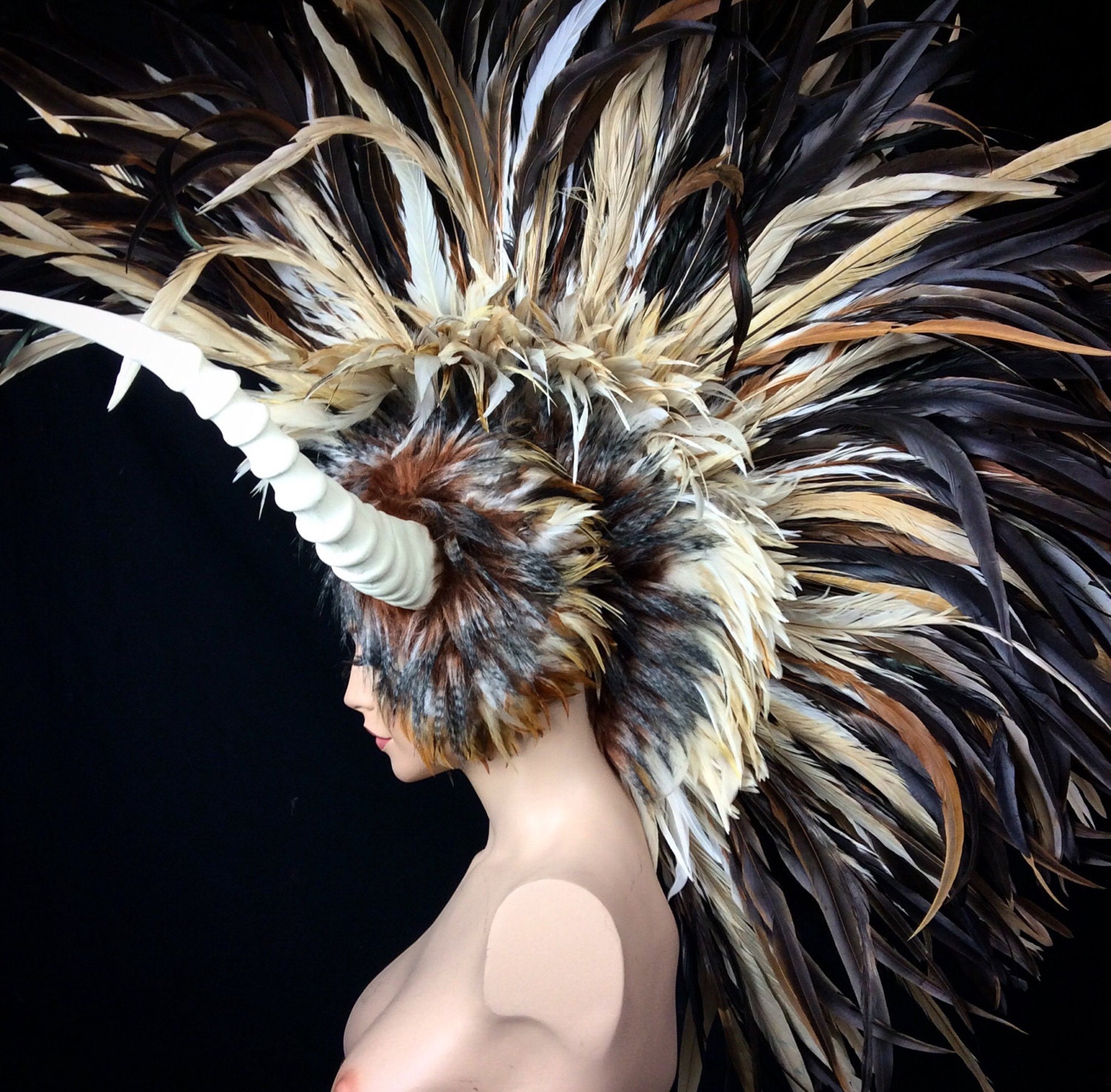 READY TO SHIP Woodland Warrior feather by PoshFairytaleCouture