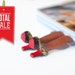SALE! Louboutin shoes bookmark with golden glitter. Unusual art bookmark. Chocolate brown skin. Elegant fashion gift. For her