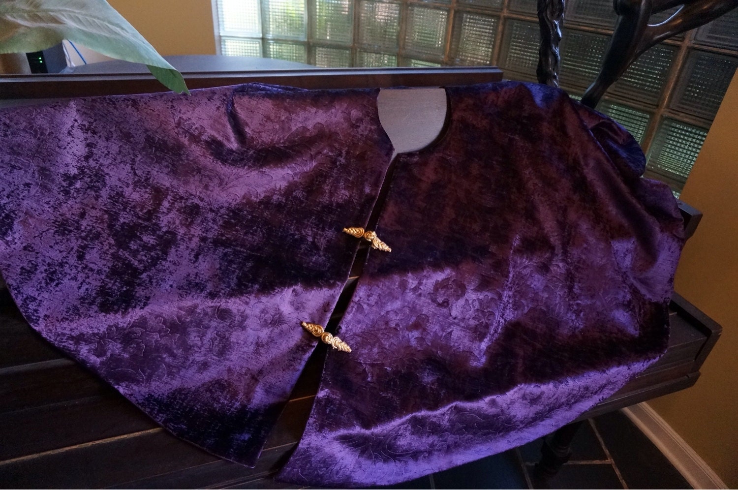 silver and purple tree skirt