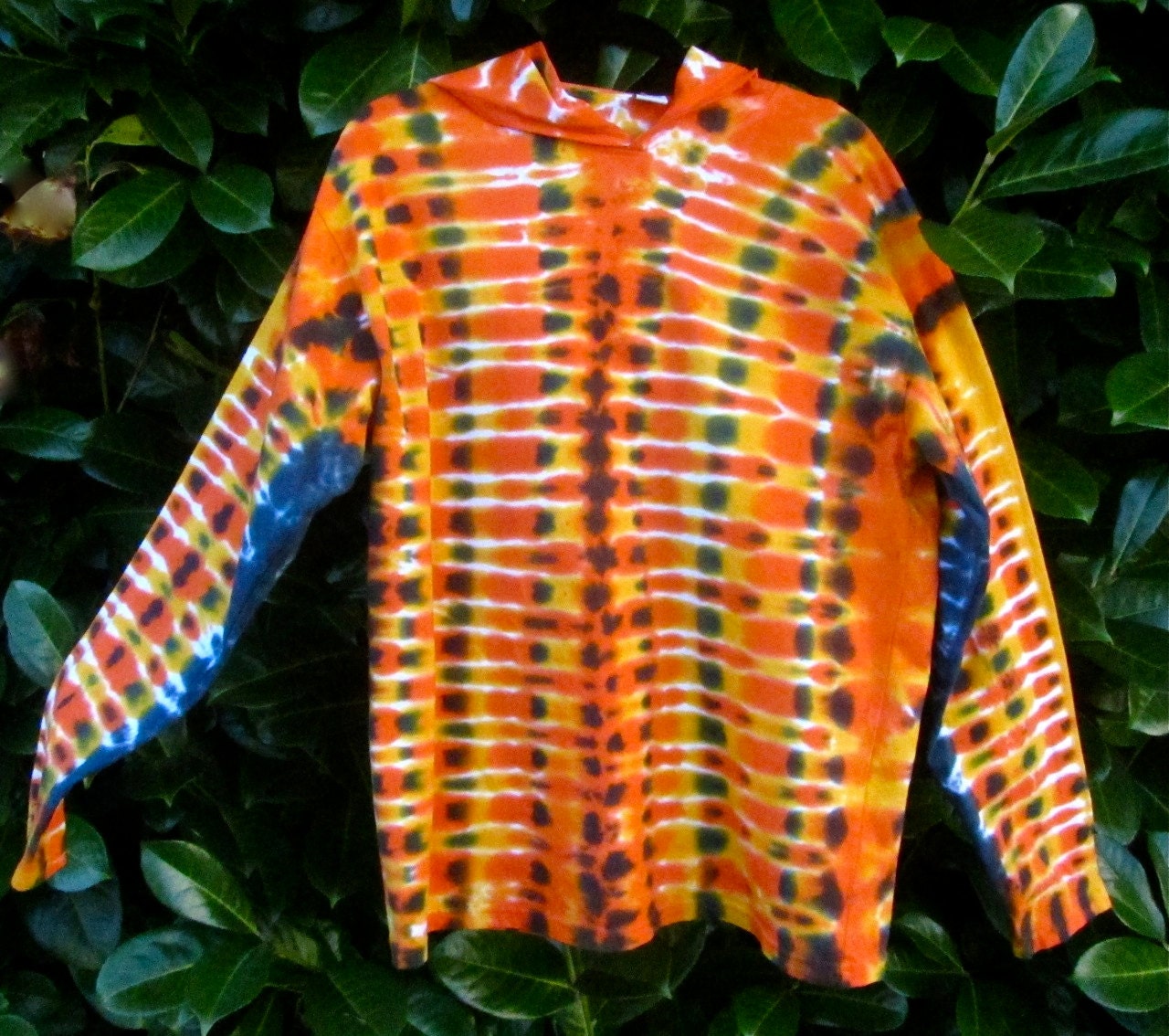 orange tie dye sweater