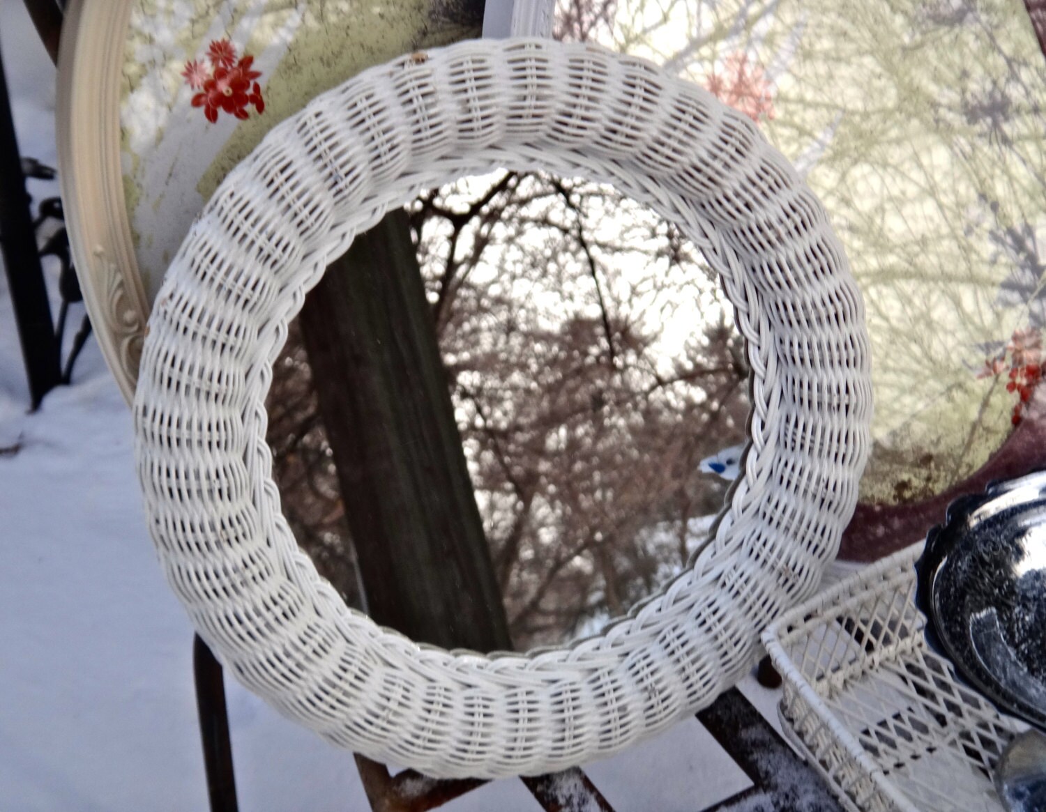 Round Wicker Mirror White Wicker Mirror Wicker Round Mirror