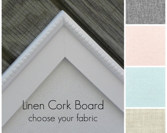 Bulletin Board framed fabric linen cork board Decorative Bulletin board Pin Board Message Board Inspiration board