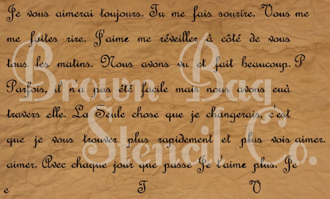 French Script stencil package