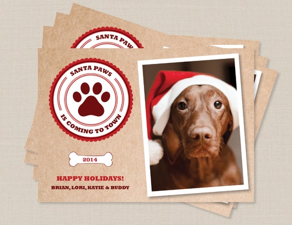 Items similar to Dog Christmas Holiday Photo Card Printed or DIY on Etsy